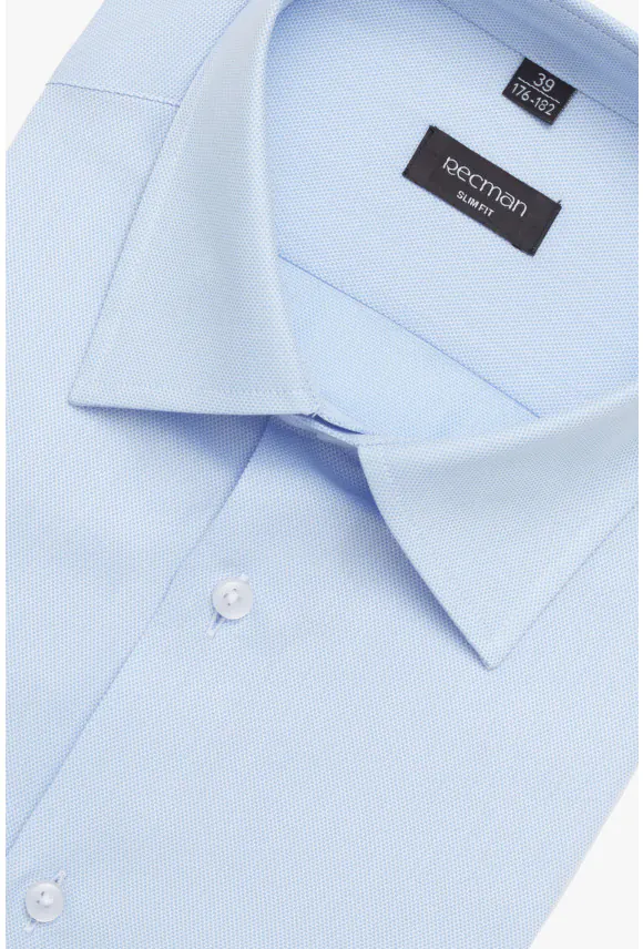 KOSZULA CORSINI 3183D DŁUGI RĘKAW SLIM FIT BŁĘKITNA