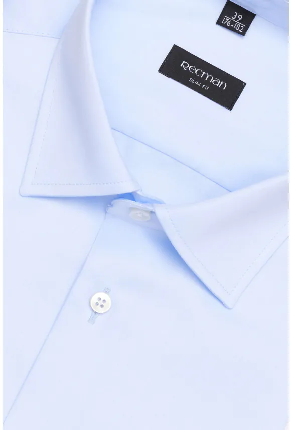 KOSZULA VERSONE 3509 DŁUGI RĘKAW SLIM FIT BŁĘKITNA
