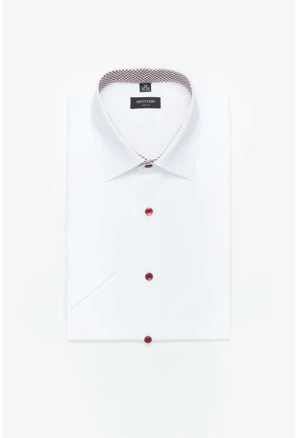 KOSZULA BEXLEY 2782E KRÓTKI RĘKAW SLIM FIT BIAŁA