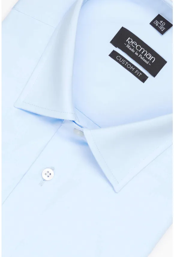 KOSZULA VERSONE 3180 KRÓTKI RĘKAW CUSTOM FIT BŁĘKITNA