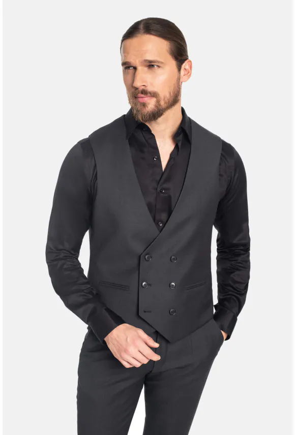 KAMIZELKA ENTWIN SLIM FIT GRAFITOWA