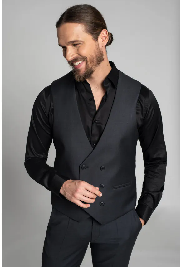 KAMIZELKA ENTWIN SLIM FIT GRAFITOWA