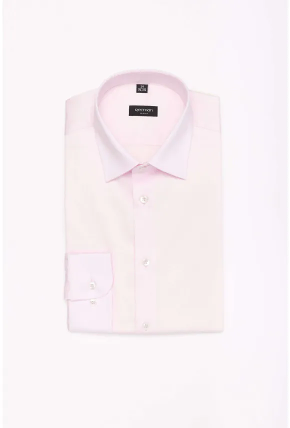 KOSZULA VERSONE 3186T DŁUGI RĘKAW SLIM FIT RÓŻ