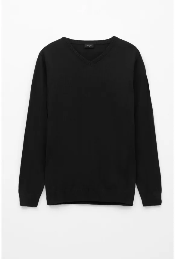 SWETER VARLIN Z DEKOLTEM TYPU SEREK CZARNY