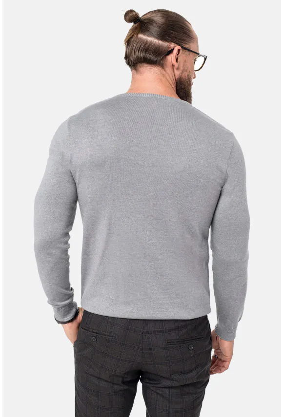 SWETER VARLIN Z DEKOLTEM TYPU SEREK SZARY