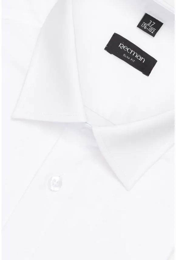 KOSZULA VERSONE 90001 KRÓTKI RĘKAW SLIM FIT BIAŁA
