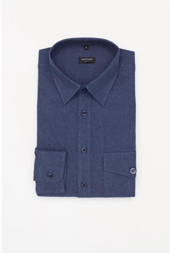 KOSZULA FORMENTO 3195D DŁUGI RĘKAW SLIM FIT GRANATOWA