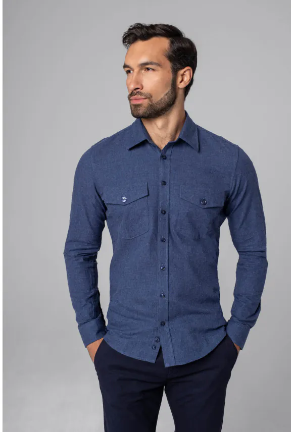 KOSZULA FORMENTO 3195D DŁUGI RĘKAW SLIM FIT GRANATOWA