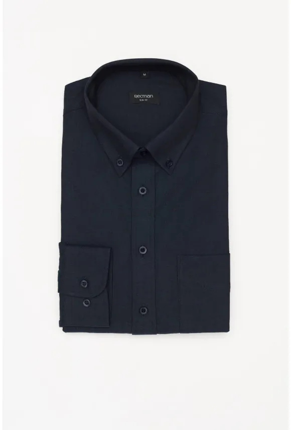 KOSZULA FORMENTO 3197D DŁUGI RĘKAW SLIM FIT GRANATOWA