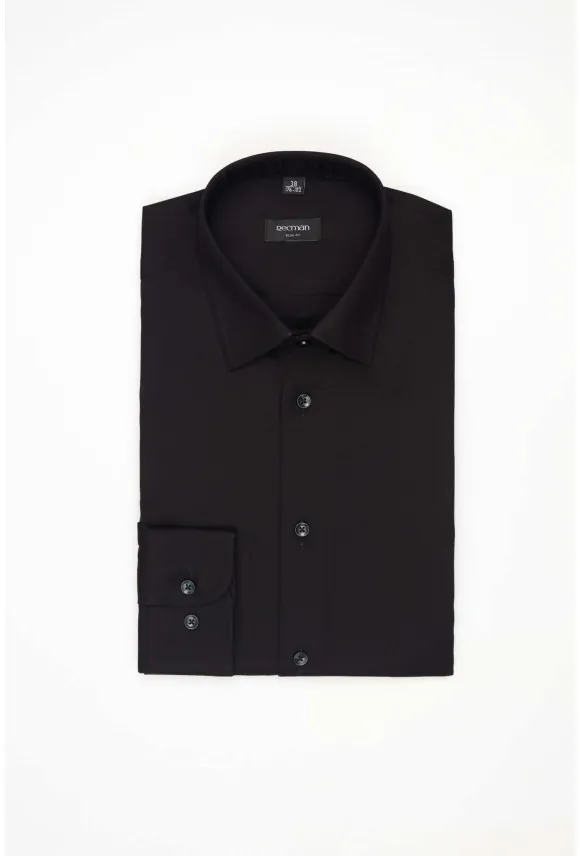 KOSZULA CORSINI 2739T DŁUGI RĘKAW SLIM FIT CZARNA