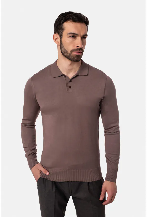 SWETER POTES PO BRĄZOWY
