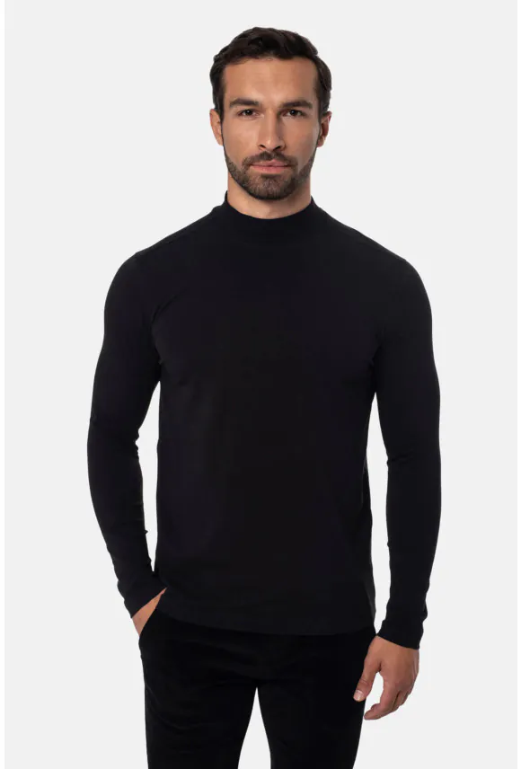 BLUZA ALDEA PÓŁGOLF CZARNA