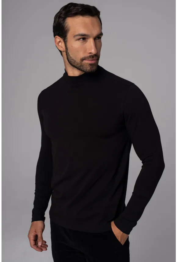 BLUZA ALDEA PÓŁGOLF CZARNA