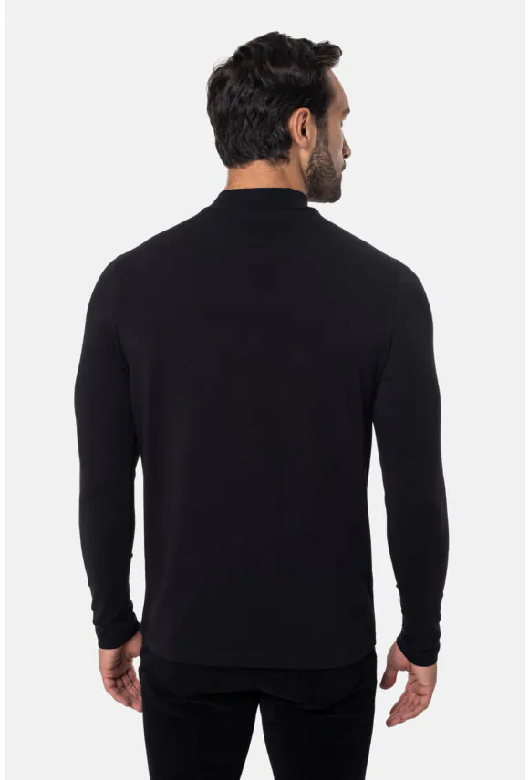BLUZA ALDEA PÓŁGOLF CZARNA