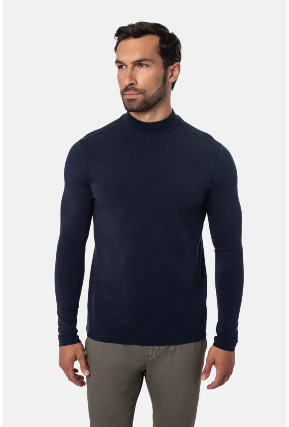 BLUZA ALDEA PÓŁGOLF GRANATOWA