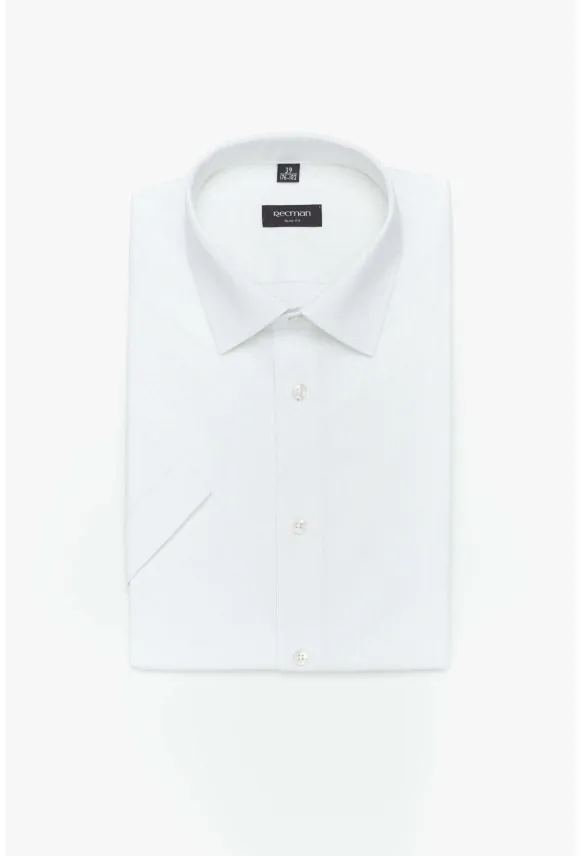 KOSZULA COLINE 3192T KRÓTKI RĘKAW SLIM FIT BIAŁA