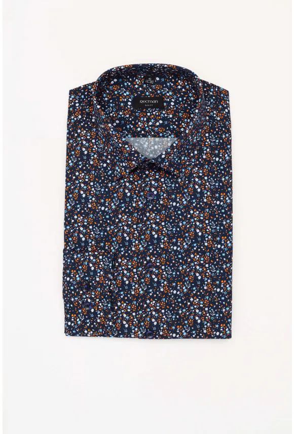 KOSZULA COLINE 3205T DŁUGI RĘKAW SLIM FIT GRANATOWA