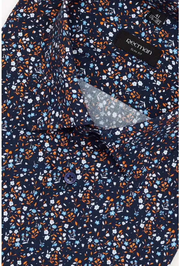KOSZULA COLINE 3205T DŁUGI RĘKAW SLIM FIT GRANATOWA