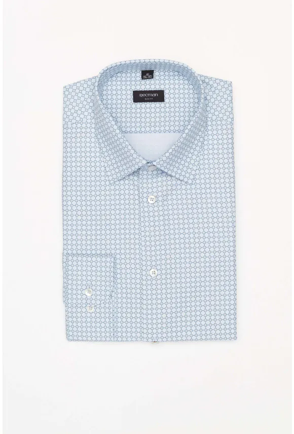 KOSZULA COLINE 3206T DŁUGI RĘKAW SLIM FIT BŁĘKITNA