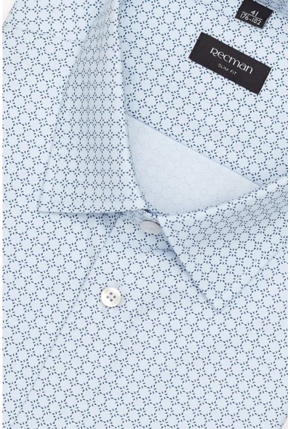 KOSZULA COLINE 3206T DŁUGI RĘKAW SLIM FIT BŁĘKITNA