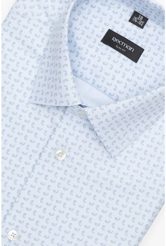 KOSZULA COLINE 3211T DŁUGI RĘKAW SLIM FIT BŁĘKITNA
