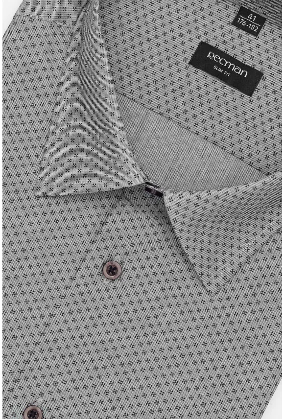 KOSZULA COLINE 3215D DŁUGI RĘKAW SLIM FIT GRAFITOWA