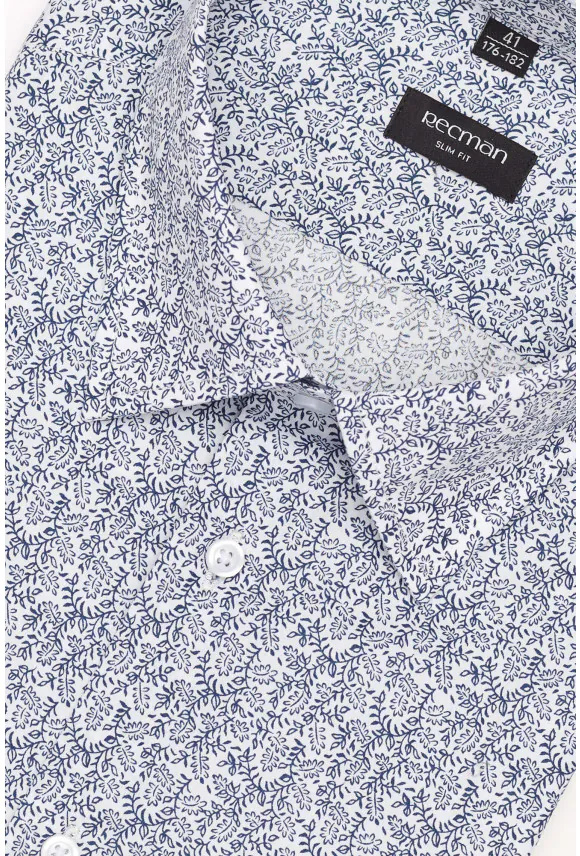 KOSZULA COLINE 3217D DŁUGI RĘKAW SLIM FIT GRANATOWA