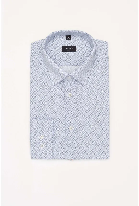 KOSZULA COLINE 3212T DŁUGI RĘKAW SLIM FIT NIEBIESKA