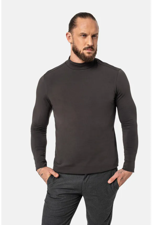 BLUZA ALDEA PÓŁGOLF BRĄZOWA