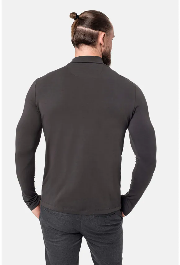 BLUZA ALDEA PÓŁGOLF BRĄZOWA