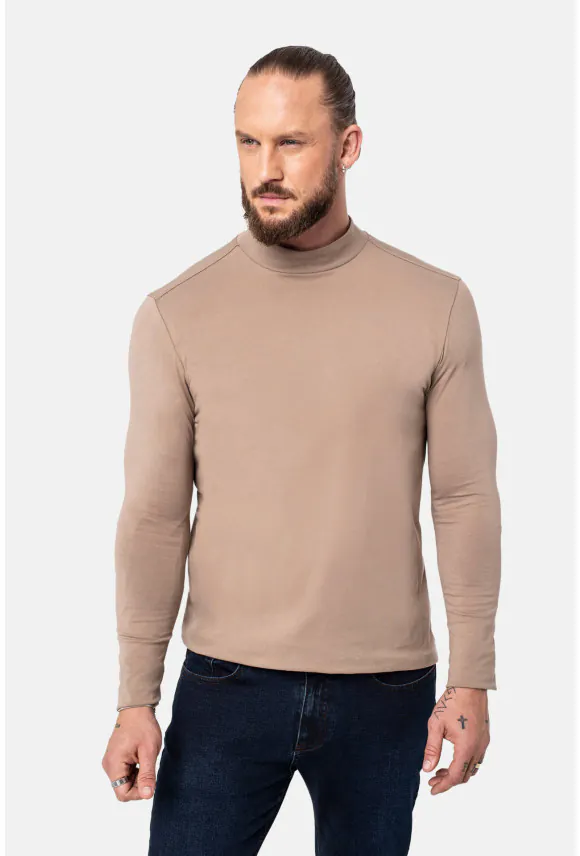 BLUZA ALDEA PÓŁGOLF BEŻOWA