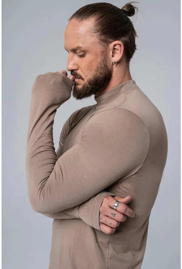 BLUZA ALDEA PÓŁGOLF BEŻOWA