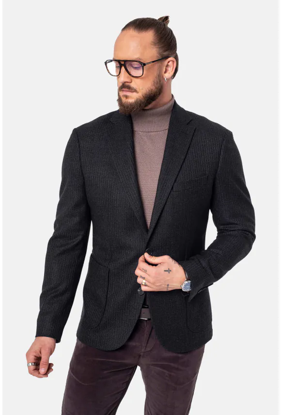 MARYNARKA SELWIN CZARNA SLIM FIT