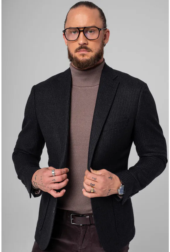MARYNARKA SELWIN CZARNA SLIM FIT