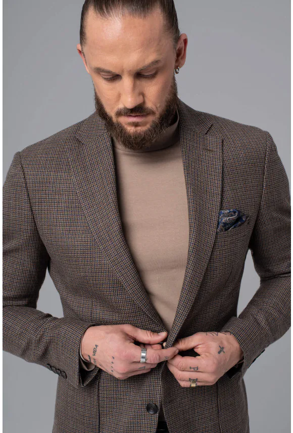 MARYNARKA SALAS BRĄZOWA SLIM FIT