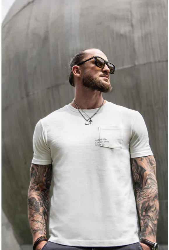 T SHIRT MT PURA VIDA ECRU