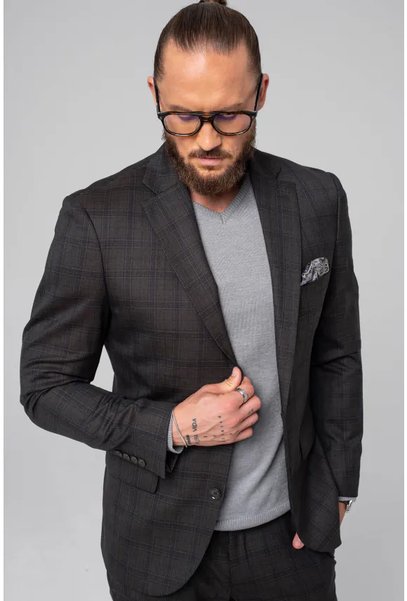 MARYNARKA NAVES BRĄZOWA SLIM FIT