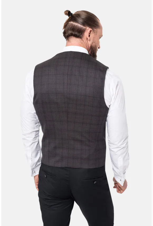 KAMIZELKA NAVES SLIM FIT BRĄZOWA