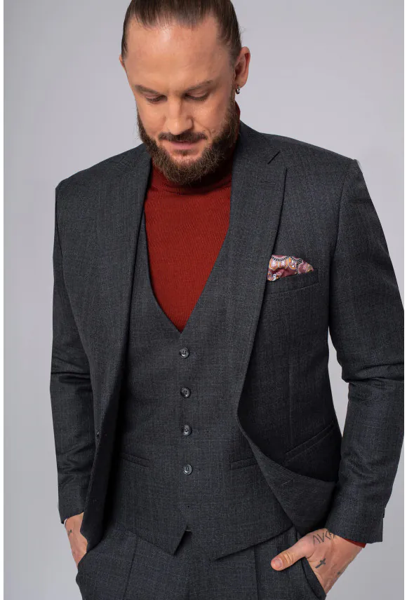 MARYNARKA MOSTON GRAFITOWA SLIM FIT