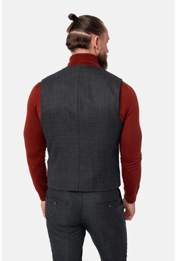 KAMIZELKA MOSTON SLIM FIT GRAFITOWA