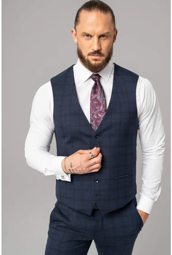 KAMIZELKA TOBES REGULAR FIT GRANATOWA