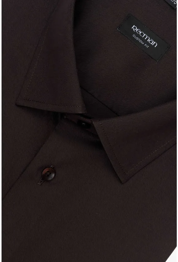 KOSZULA VERSONE 3220T DŁUGI RĘKAW CUSTOM FIT BRĄZOWA