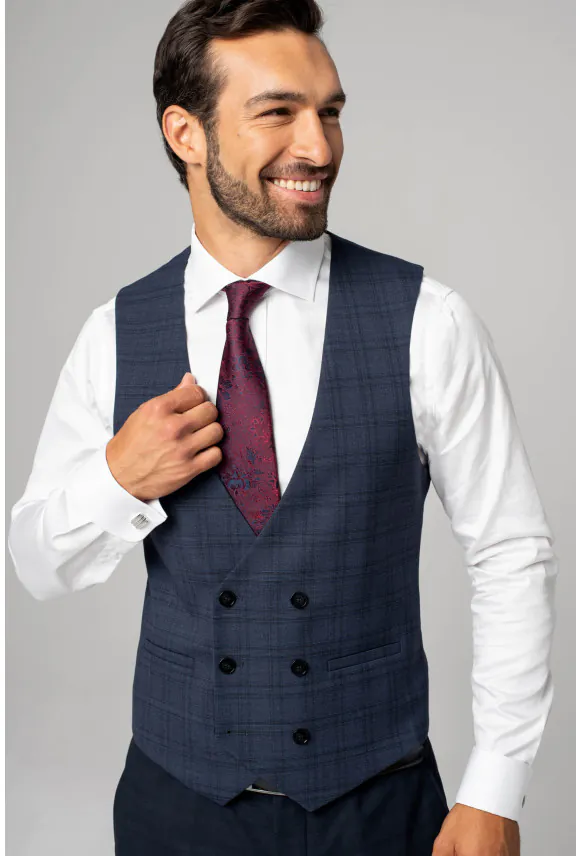 KAMIZELKA TORAZO SLIM FIT GRANATOWA