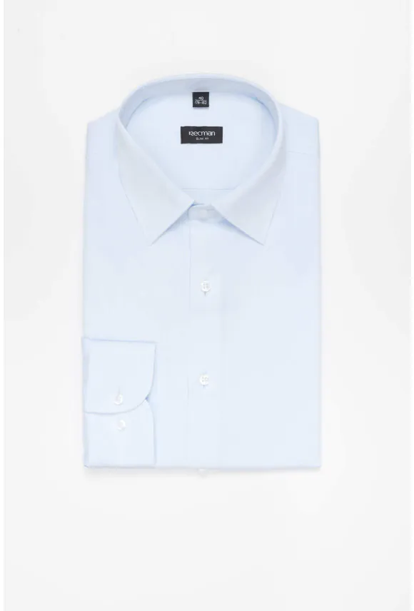 KOSZULA VERSONE 3152M DŁUGI RĘKAW SLIM FIT BŁĘKITNY