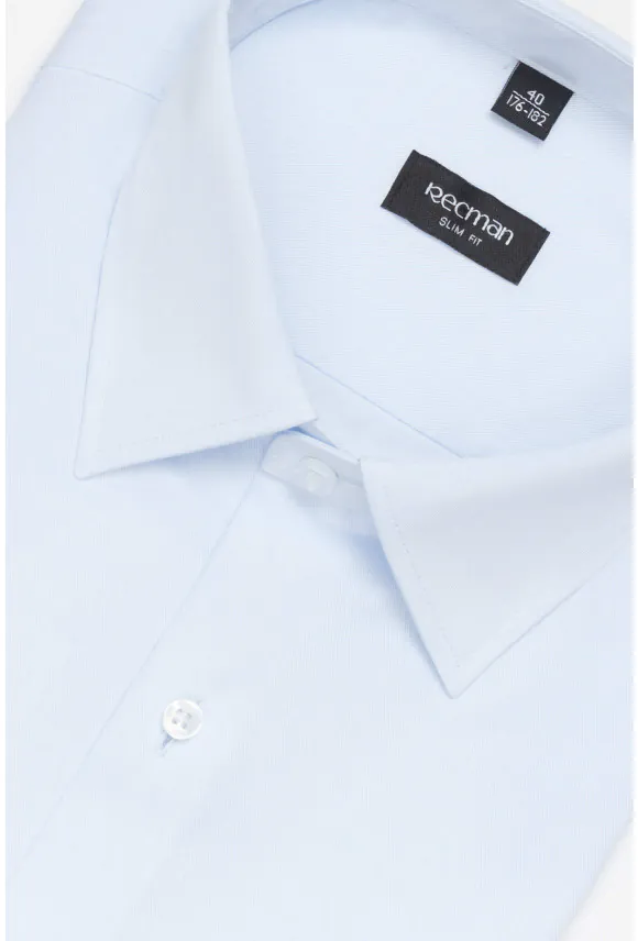 KOSZULA VERSONE 3152M DŁUGI RĘKAW SLIM FIT BŁĘKITNY