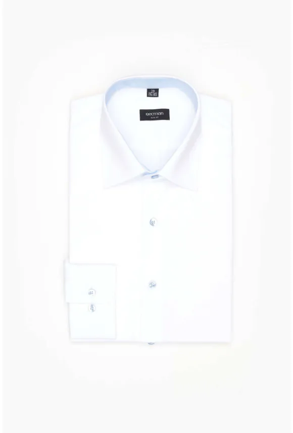 KOSZULA BEXLEY 3180E DŁUGI RĘKAW SLIM FIT BIAŁA