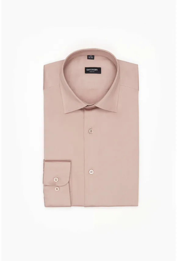 KOSZULA VERSONE 3229 DŁUGI RĘKAW SLIM FIT RÓŻOWA Z BAWEŁNY