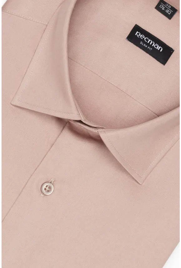 KOSZULA VERSONE 3229 DŁUGI RĘKAW SLIM FIT RÓŻOWA Z BAWEŁNY
