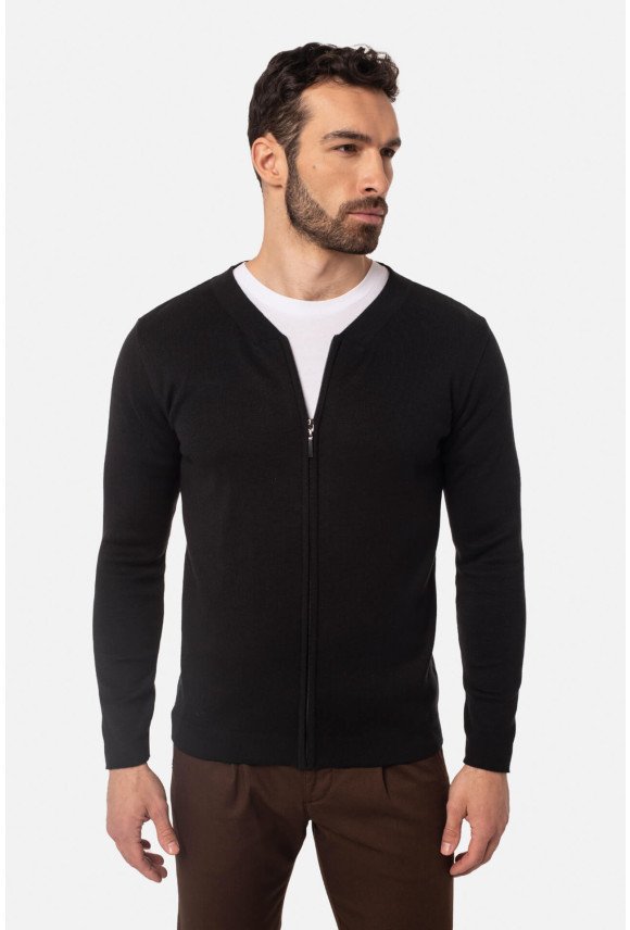 SWETER CARTMEL ROZPINANY CZARNY