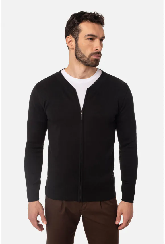 SWETER CARTMEL ROZPINANY CZARNY